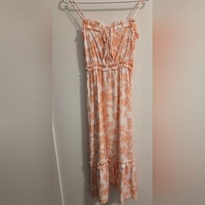 Monteau Orange and White Floral Dress